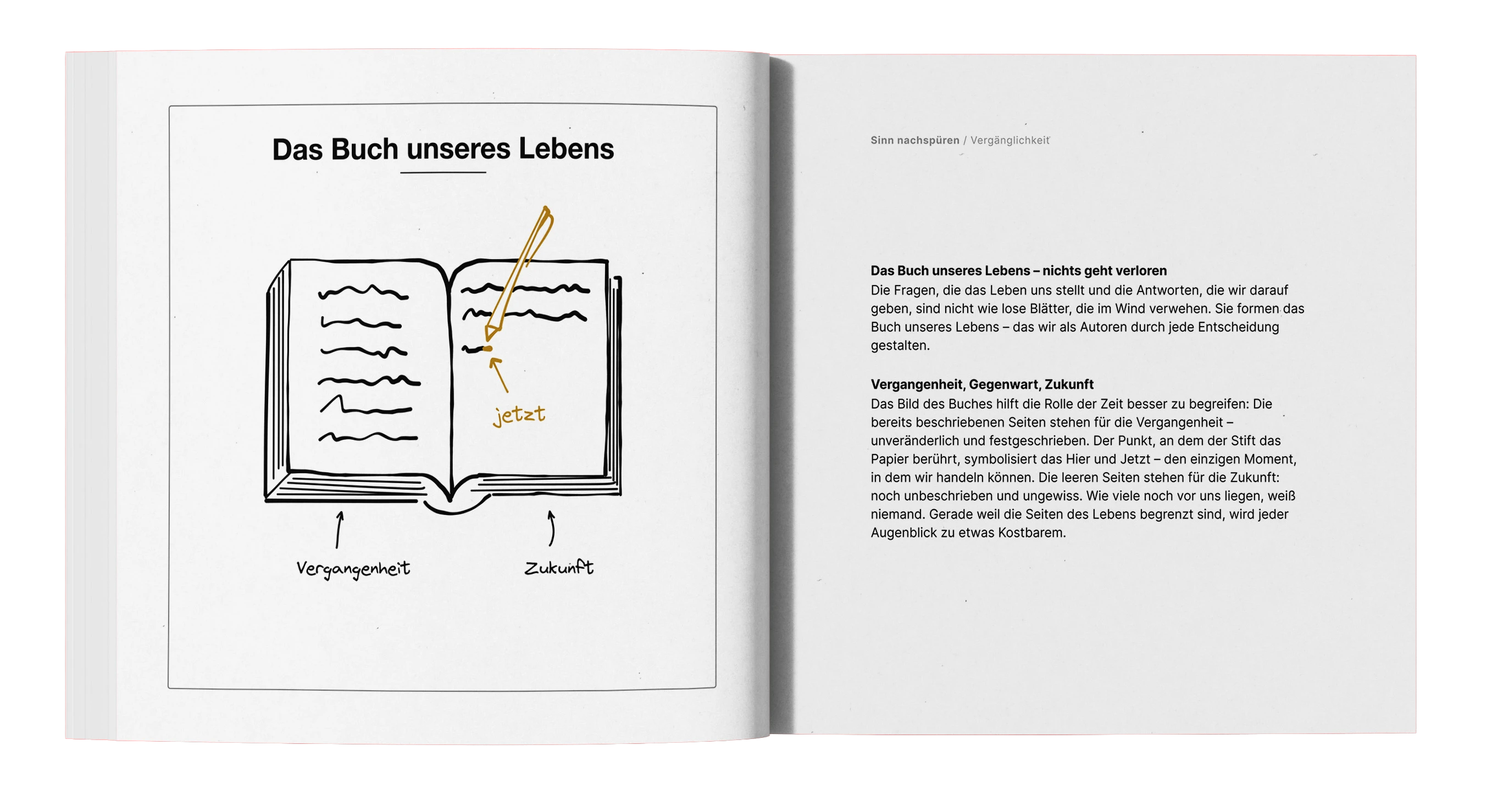 Buch aufgeschlagen: Beispiel Doppelseiten